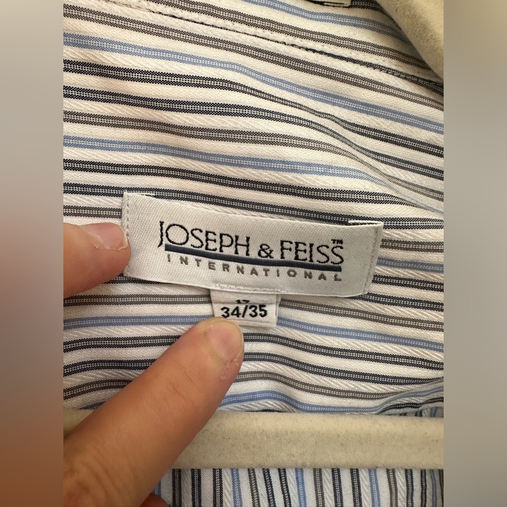 Joseph and Feiss Mens Dress Shirt Neck Size 17 - Picture 4 of 6